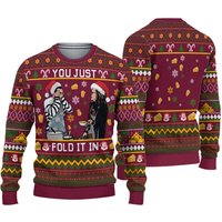 Fold The Cheese David Rose Ugly Knitted Christmas 3d Sweater