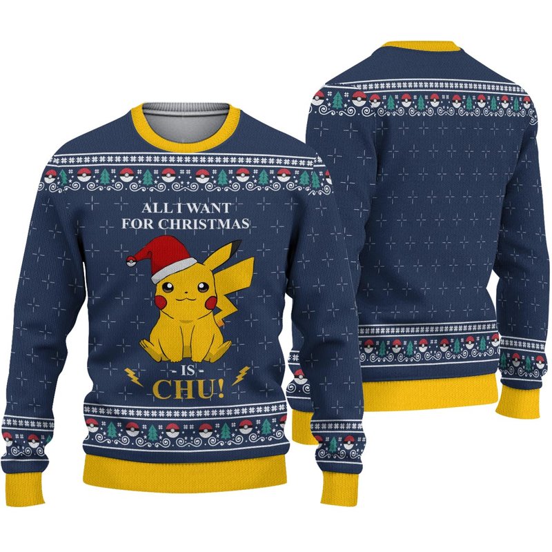 All I Want For Christmas Is Chu Ugly Knitted Christmas 3d Sweater — Chandails pour hommes