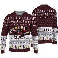 Be You: The World Will Adjust Snoopy Ugly Knitted Christmas 3d Sweater