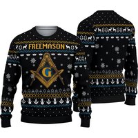 Freemasonry Ugly Knitted Christmas 3d Sweater