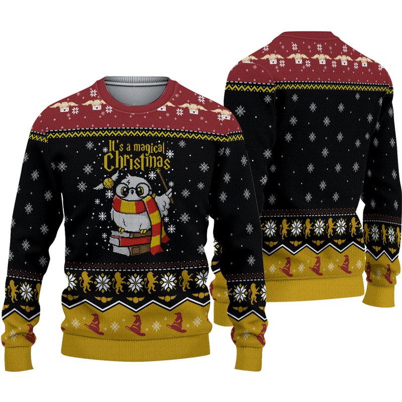 It's A Magical Christmas Ugly Knitted Christmas 3d Sweater — Chandails pour hommes