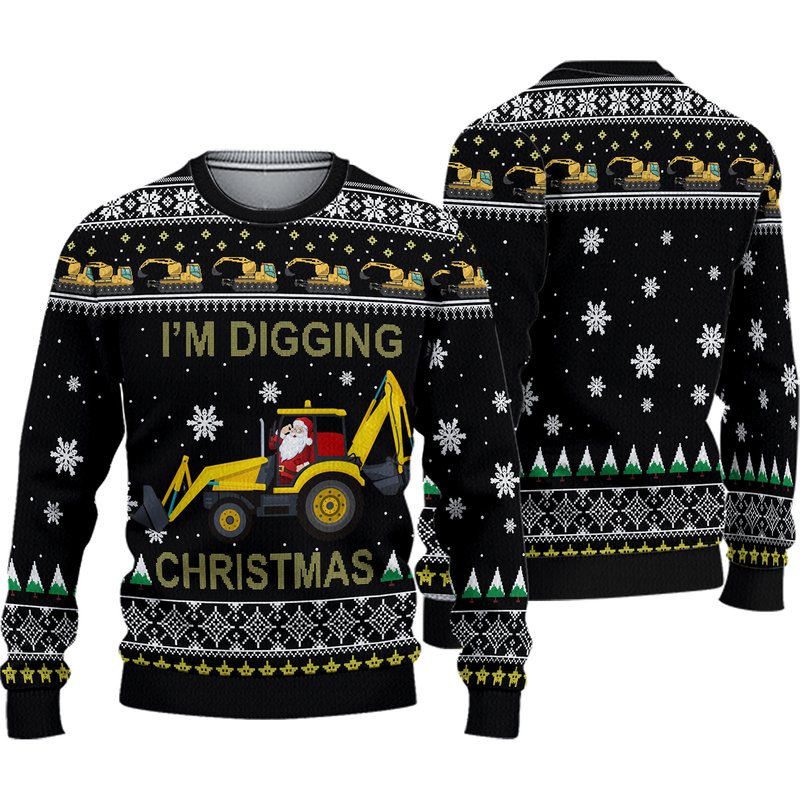 I'm Digging Christmas Ugly Knitted Christmas 3d Sweater — Chandails pour hommes
