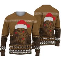 Chewbaccas Ugly Knitted Christmas 3d Sweater