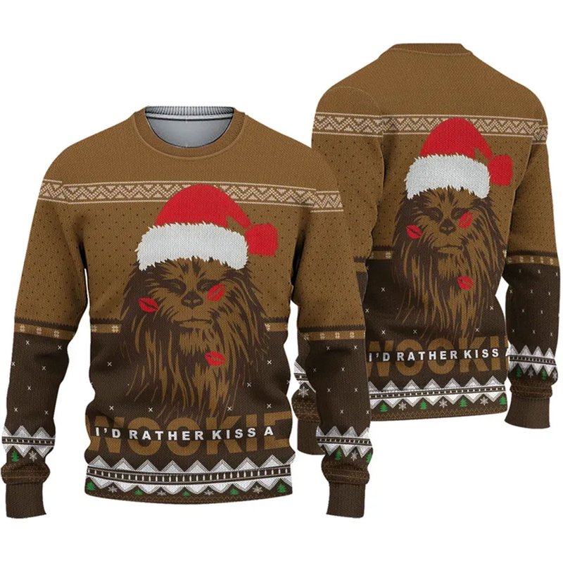 Chewbaccas Ugly Knitted Christmas 3d Sweater — Chandails pour hommes