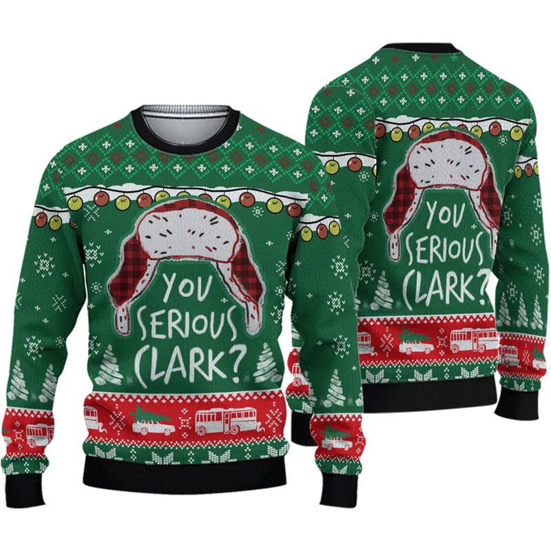 You Serious Clark Ugly Knitted Christmas Sweater — Chandails pour hommes