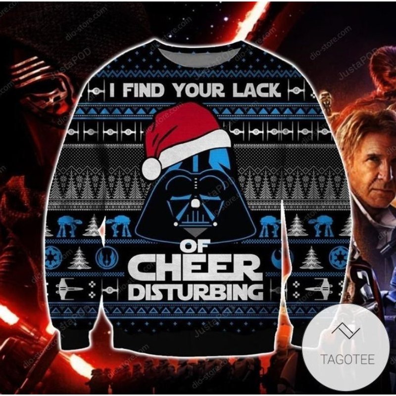Darth Vaders I Find Your Lack Of Cheer Disturbing Ugly Knitted Christmas 3d Sweater — Chandails pour hommes