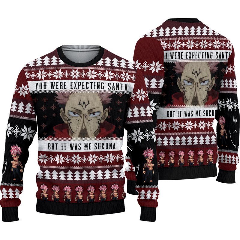 You Were Expecting Santa Sukuna Christmas Ugly Sweater — Chandails pour hommes