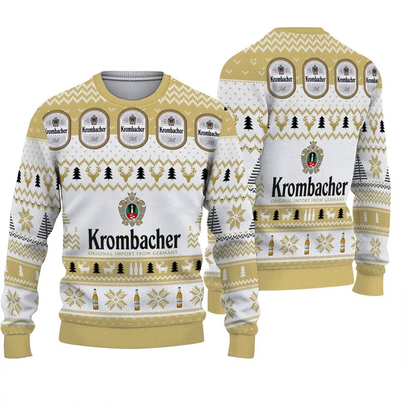 Krombacher Ugly Knitted Christmas 3d Sweater — Chandails pour hommes