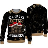 All Of The Otter Reindeer Ugly Knitted Christmas 3d Sweater