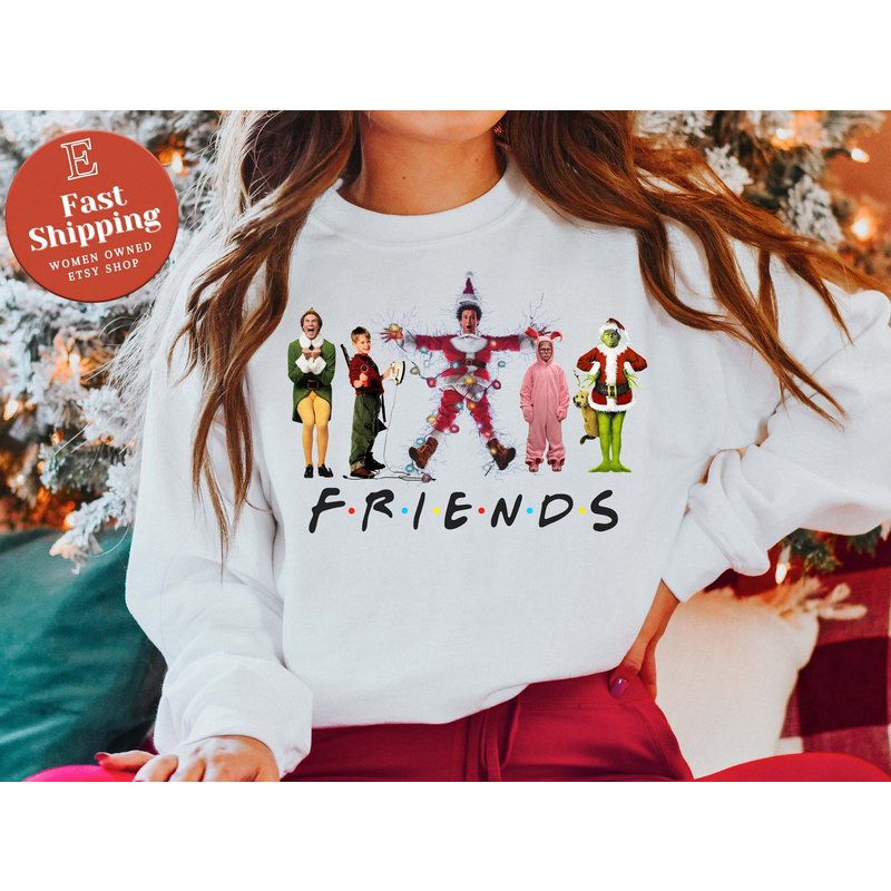 Christmas Friends Sweatshirt, Friends Christmas Dinner Sweatshirt