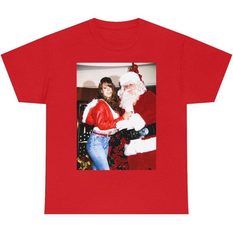 Mariah Carey & Santa Claus Unisex Tshirt / Christmas Shirt