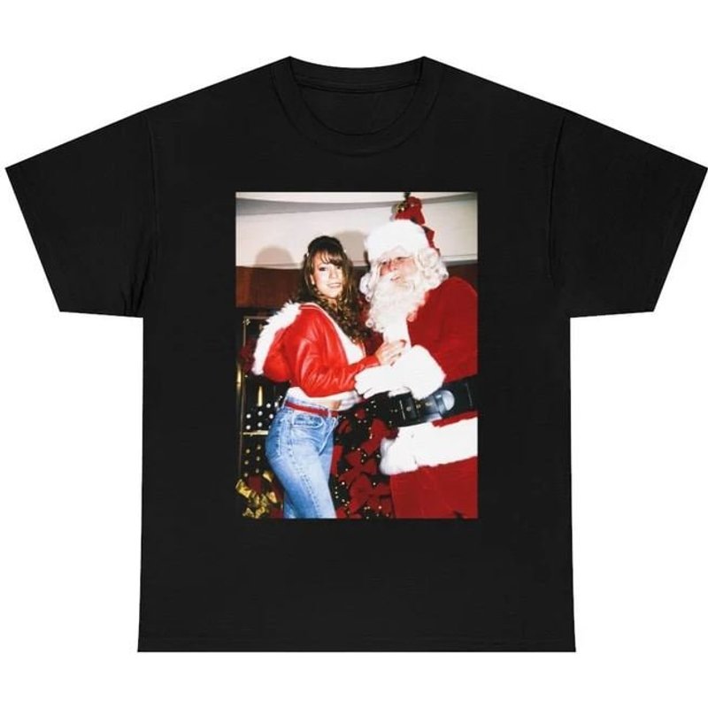 Mariah Carey & Santa Claus Unisex Tshirt, Christmas
