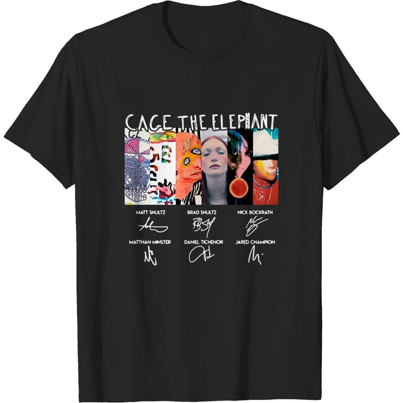 Cage The Elephant Signatures T-shirt, Cage The Elephant Melophobia Graphic — T-shirts pour hommes