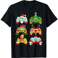 Boys Christmas Shirt Santa Elf Gaming Controllers Gamer Xmas T-shirt — T-shirts pour hommes