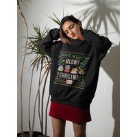 Meowy Christmas Cat Lover Tacky Ugly Sweatshirt — Sweats à capuche pour hommes