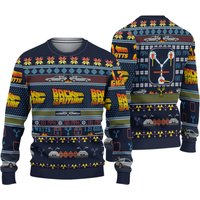 Back To The Future Ugly Knitted Christmas Sweatshirt — Chandails pour hommes
