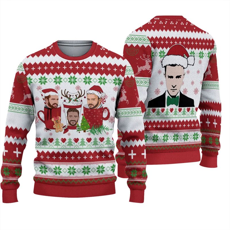 Justin Timberlake Christmas Ugly Sweater — Chandails pour hommes