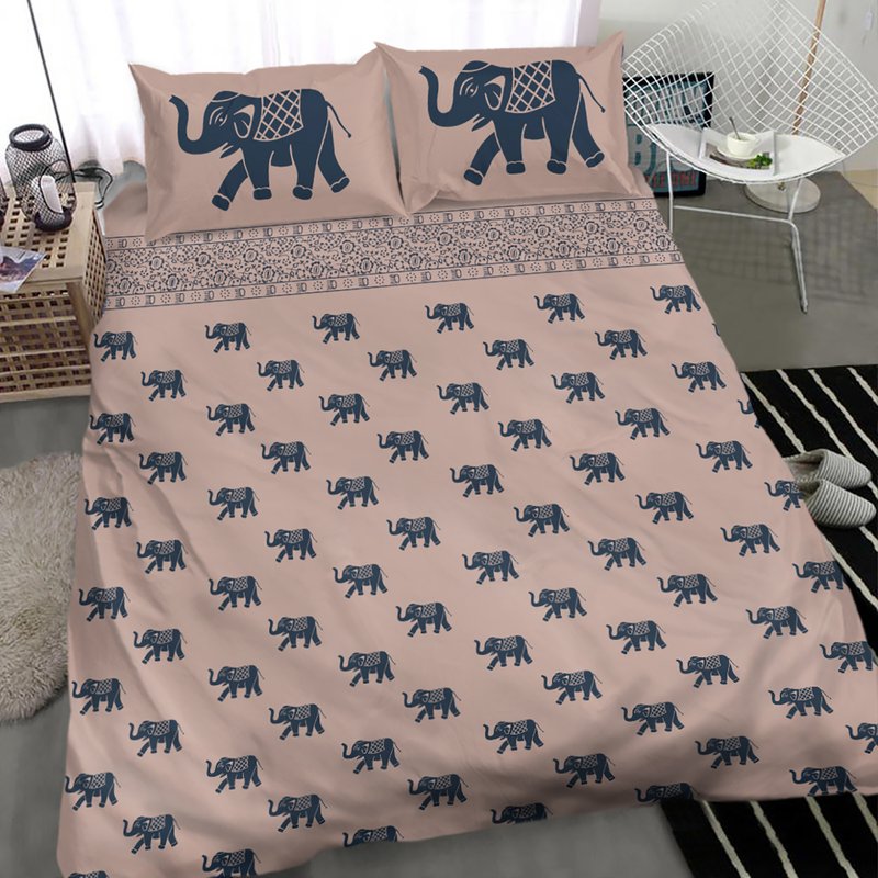 Boho Style Elephant Patterned Bedding Set — Housses de couette