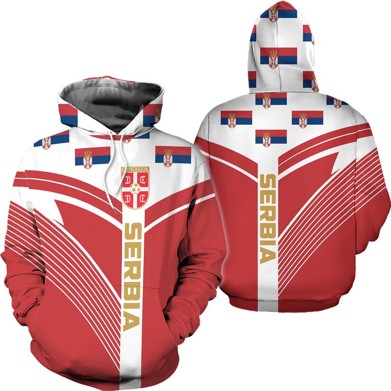 Serbia Flag Sport Soccer World Cup Team 3d Hoodie — Sweats à capuche pour hommes