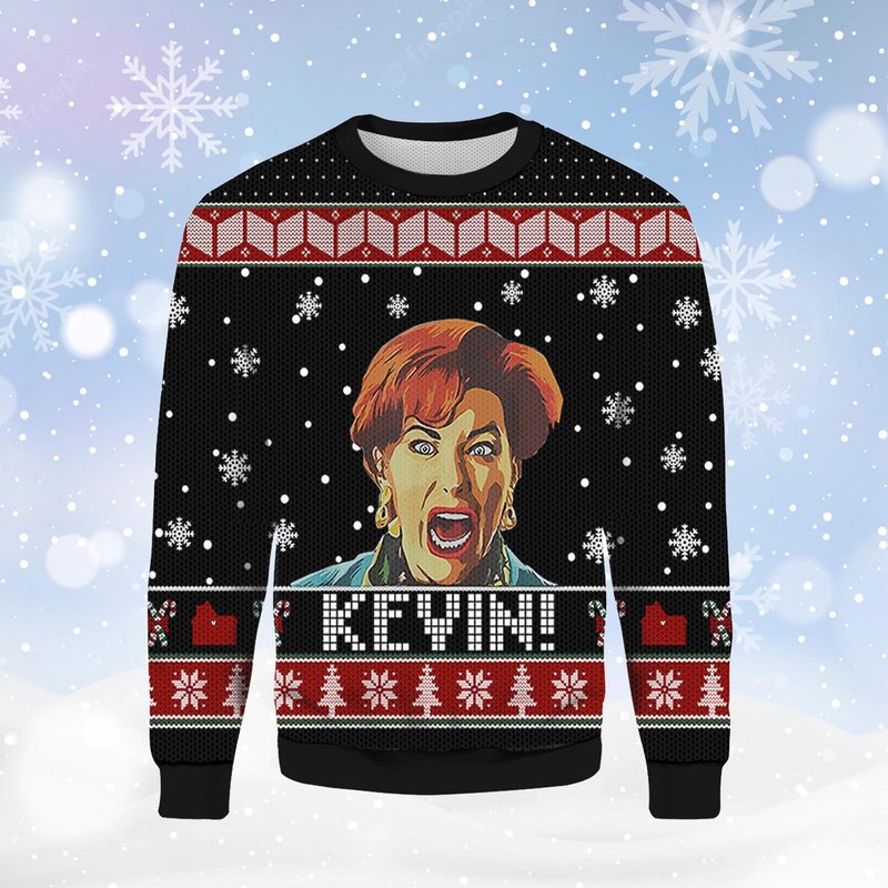 Catherine O'hara Screaming Kevin Home Alone Ugly Christmas Sweater — Chandails pour hommes
