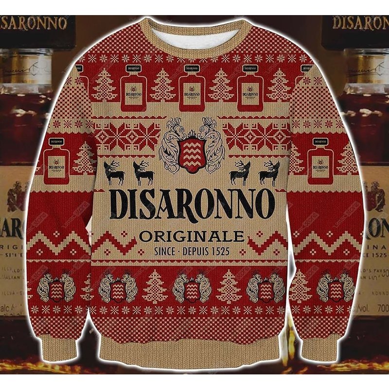 Disaronno 3d Print Christmas Sweater — Chandails pour hommes