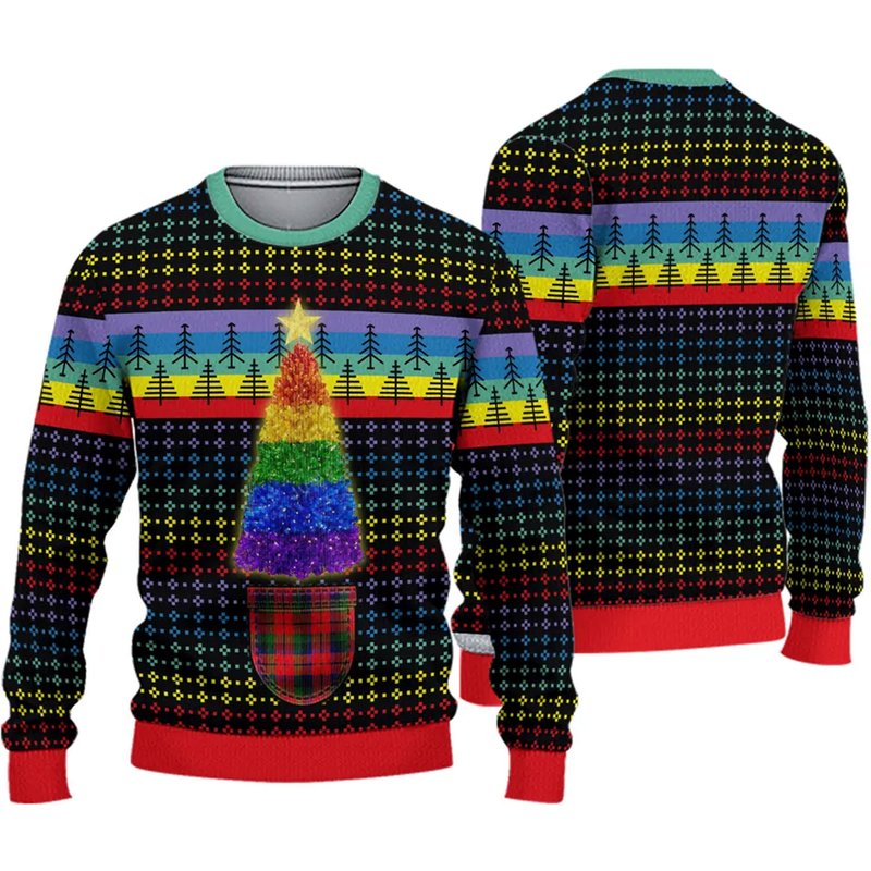 3d Lgbt Christmas Tree Ugly Christmas Sweater