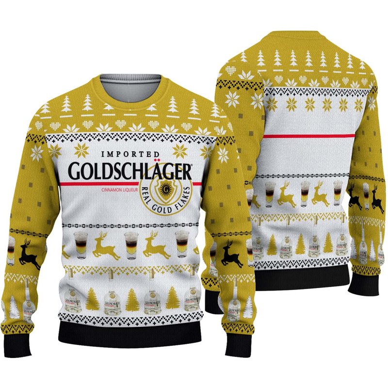 3d Goldschlager Cinnamon Liqueur Ugly Sweater — Chandails pour hommes