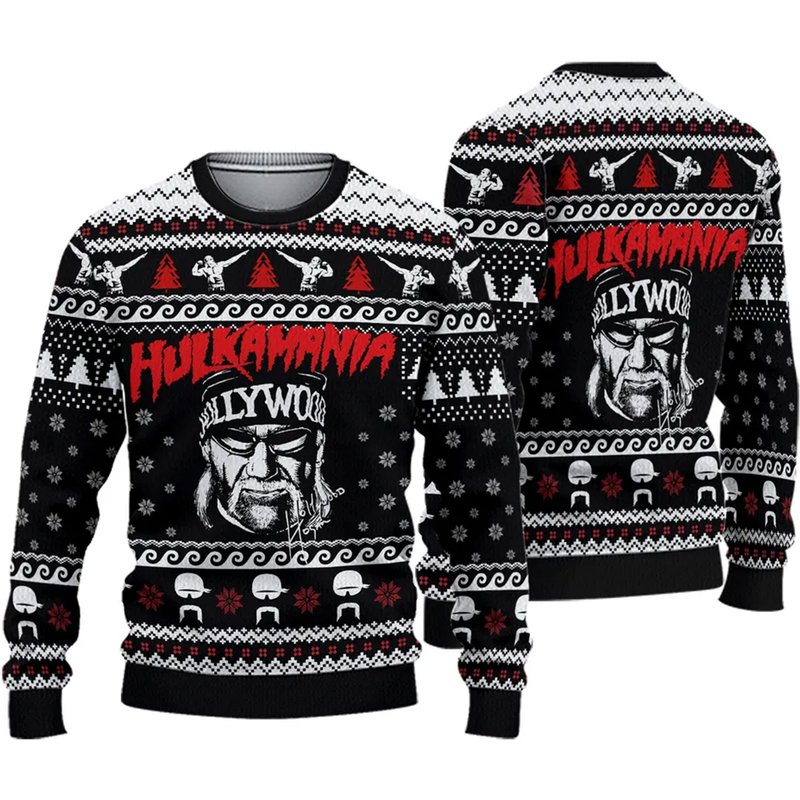 Hulkamania Ugly 3d Christmas Ugly Sweater — Chandails pour hommes