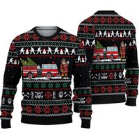 3d Firefighter Ugly Christmas Sweater