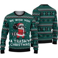 3d Raccoon Trashy Ugly Christmas Sweater