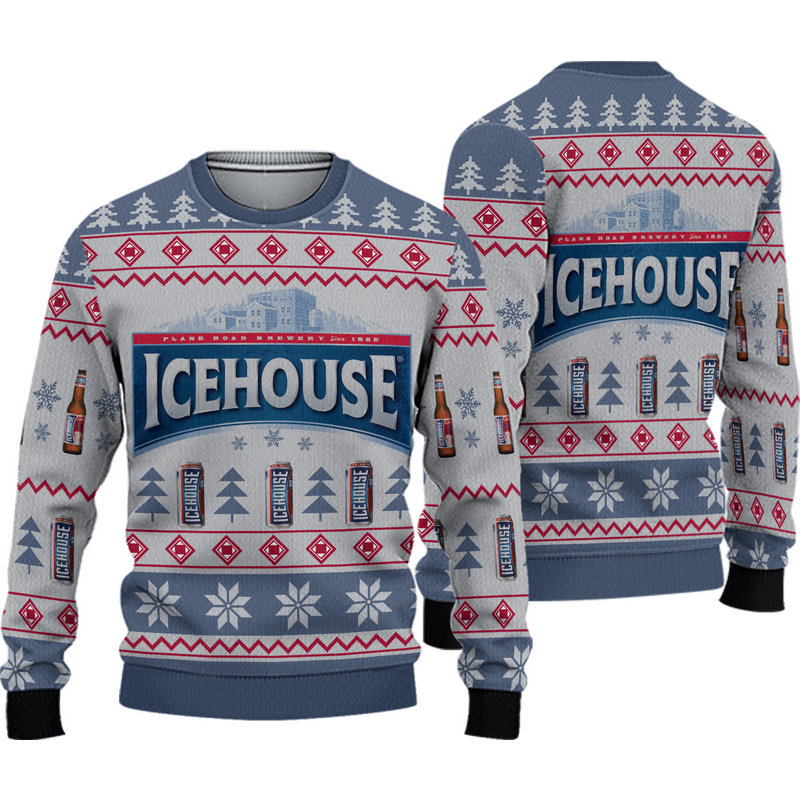 3d Icehouse Beer Ugly Sweater Christmas — Chandails pour hommes