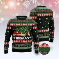 3d Firefighter Firemas Ugly Christmas Sweater
