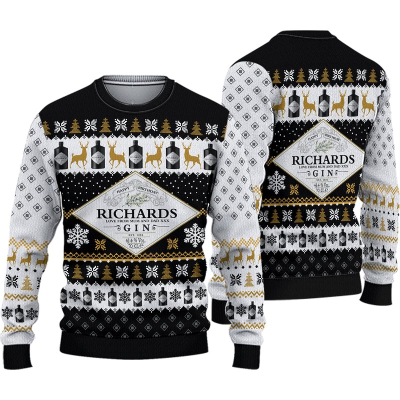 Hendricks Gin Scotland Whiskey Ugly Sweater Christmas