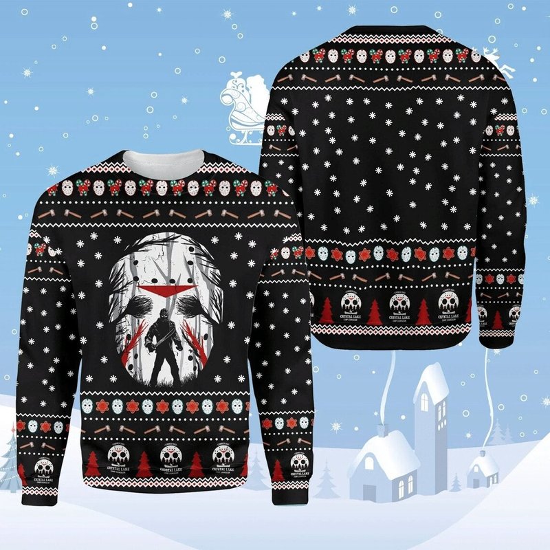 3d Jason Horror Christmas Ugly Sweater