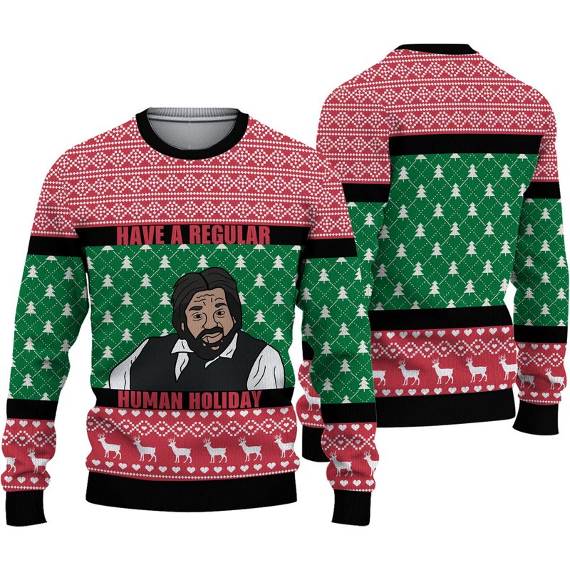 3d Regular Human Holiday Ugly Christmas Sweater — Chandails pour hommes