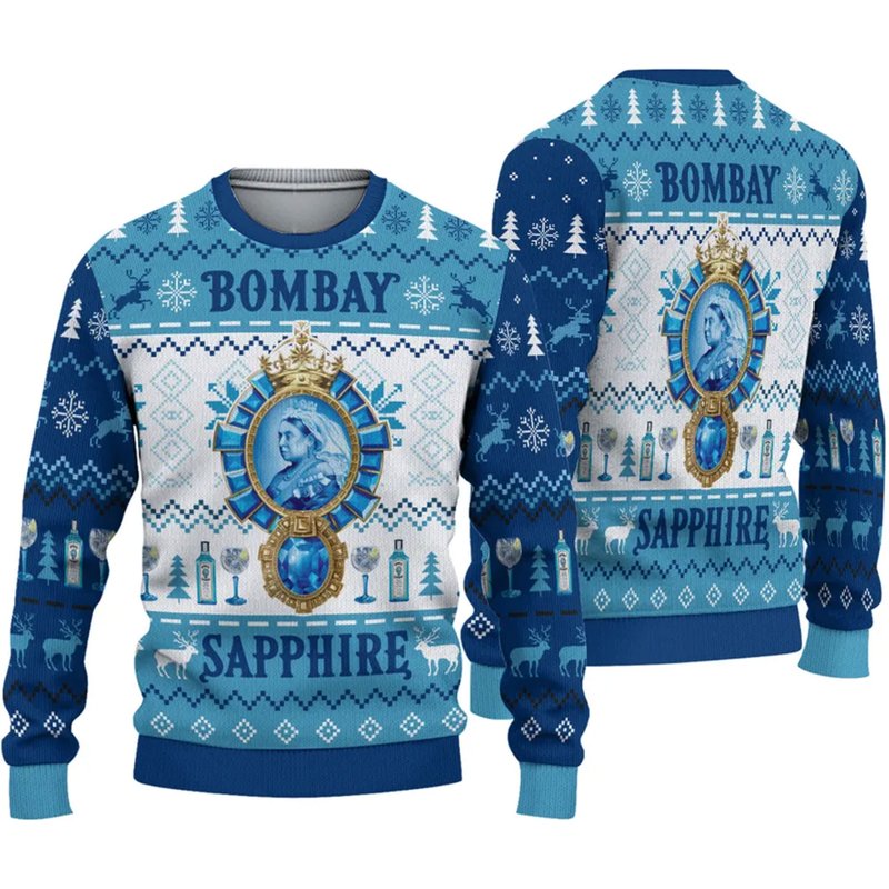Bombay Sapphire 3d Print Christmas Sweater