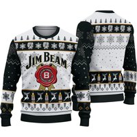 3d Jim Beam Whiskey 1795 Ugly Sweater Christmas