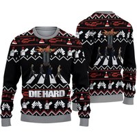 3d Die Hard Four Men Walk Xmas Ugly Sweater