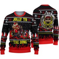 3d Jolly To The Bone Biker Christmas Gift All Over Print Ugly Sweater
