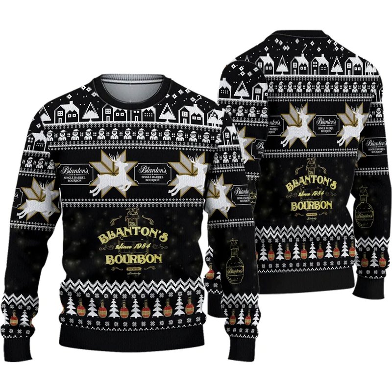 3d Blantons Bourbon Ugly Christmas Sweater — Chandails pour hommes
