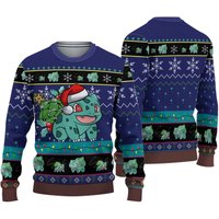 Bulbasaur Merry Christmas Ugly Sweater 3d