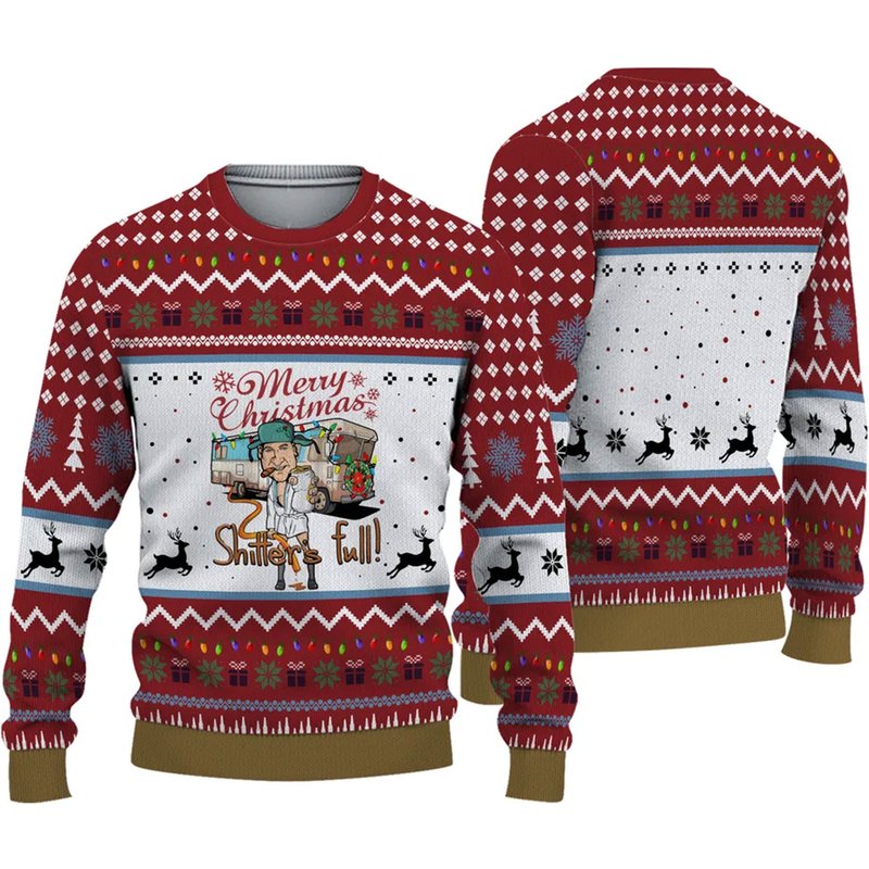 Merry Christmas Shitters Full Knitted Ugly Christmas Sweater — Chandails pour hommes