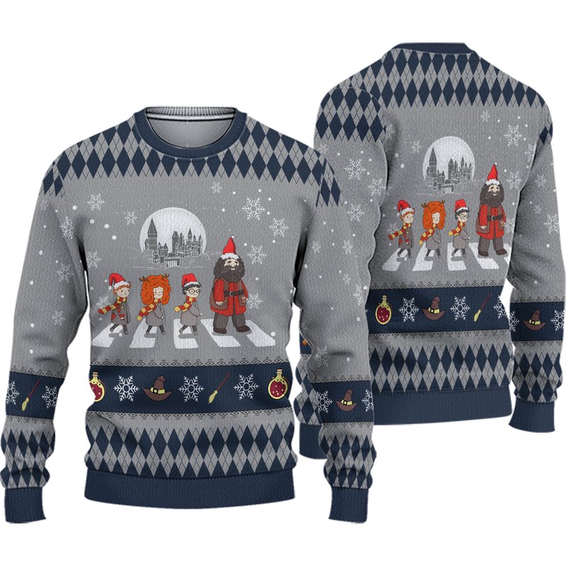 Santa Christmas Abbey Road Ugly Sweater