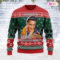 Elvis Presley King Of Rock Thank You Love Ugly Christmas Knitted Sweater