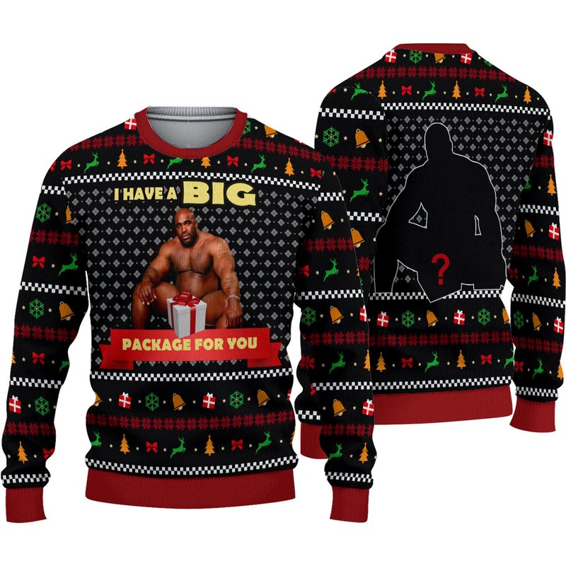 I Have A Big Package For You Barry Wood Christmas Ugly Sweater — Chandails pour hommes