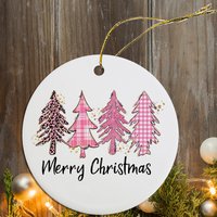 Christmas Ornament, Pink Christmas Trees