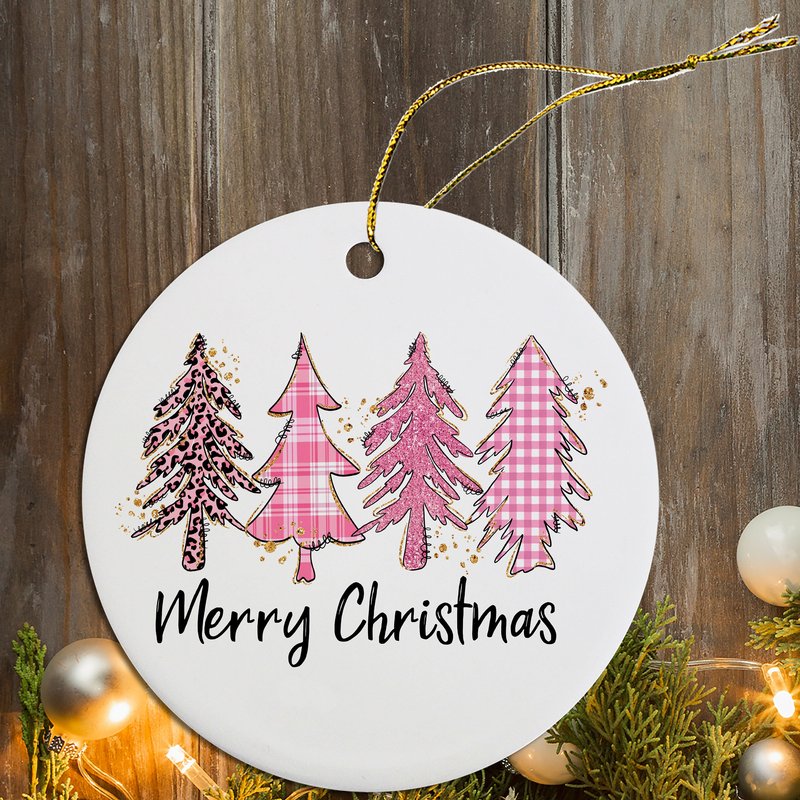Christmas Ornament, Pink Christmas Trees — Ornements