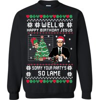 Ugly Christmas Sweater The Office Happy Birthday Jesus Sorry Your Party's So Lame Unisex Sweatshirt — Mens Hoodies