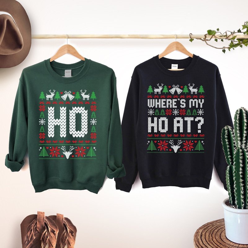 Unisex Funny Couples Ugly Christmas Sweater — Chandails pour hommes