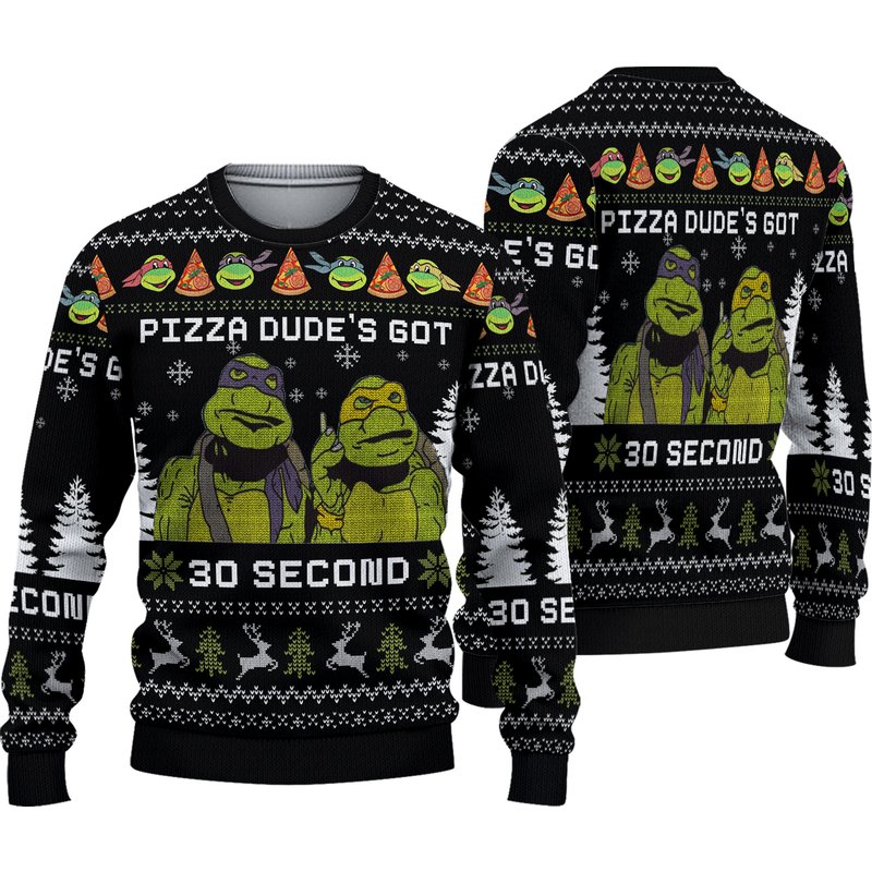 Pizza Dude's Got 30 Serconds Knitted 3d Sweater — Chandails pour hommes